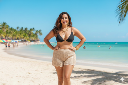 Luna Knit Shorts - Beige