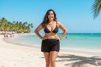 Luna Knit Shorts - Black